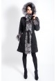 Dámsky textilný kabát s kožušinou Ankara black